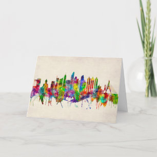 Cartão De Festividades Linha do Skyline da Tailândia em Bangkok