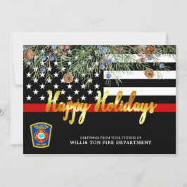 Cartão De Festividades Linha Vermelha Fina de Natal Personalizada do Depa