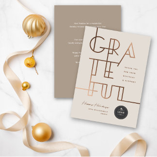 Cartão De Festividades Linhas Grateful Na moda Typografia de Gilles