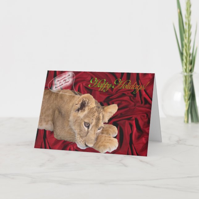 Cartão De Festividades Lion Cub Christmas Card (Frente)