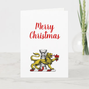 Cartão De Festividades Lion Tower Fleur de Lis Crest Emblem C