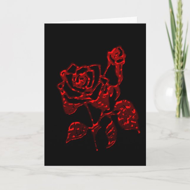 Cartão De Festividades Liquid Roses Gothic Valentine's Day Card (Frente)