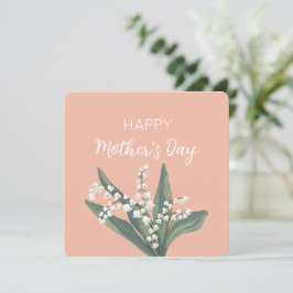 Cartão De Festividades Lírio do Vale Feliz Dia das Mães