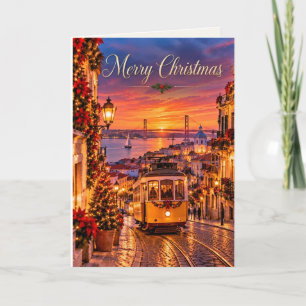 Cartão De Festividades Lisboa Portugal Feliz Natal