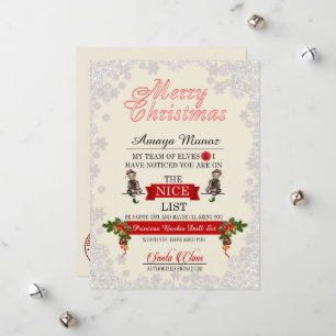 Cartão De Festividades Lista Nice de Papais noeis de Neve