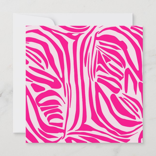 Cartão De Festividades Listras de zebra rosa (Frente)