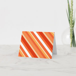 Cartão De Festividades Listras doces em camadas - laranja e branco