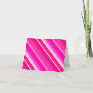 Cartão De Festividades Listras doces em camadas - rosa e fuchsia