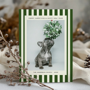 Cartão De Festividades Listras Elegantes e Sophisticadas Foto Personaliza