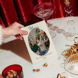 Cartão De Festividades Listras Fotográficas Neutras e Caprichosas de Nata