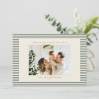 Listras Verde Sage Vintage Natal Foto Personalizad