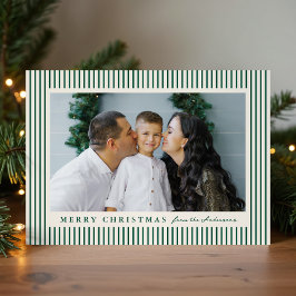 Cartão De Festividades Listras Verdes Modernas Feliz Natal 2 Foto