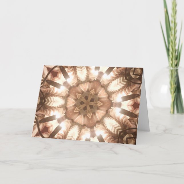 Cartão De Festividades Lit Feliz Árvore de Natal Luzes Caleidoscópio Arte (Frente)