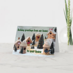 Cartão De Festividades Little Birds Village holiday card