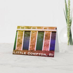 Cartão De Festividades Little Compton, RI Summer Beach Cabanas (LC)