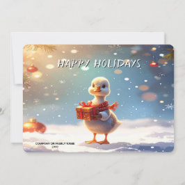 Cartão De Festividades Little Duck Christmas Holiday Card