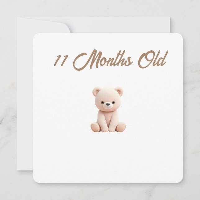 Cartão De Festividades Little Forest Friends Baby Milestone Card –11 Mont (Frente)