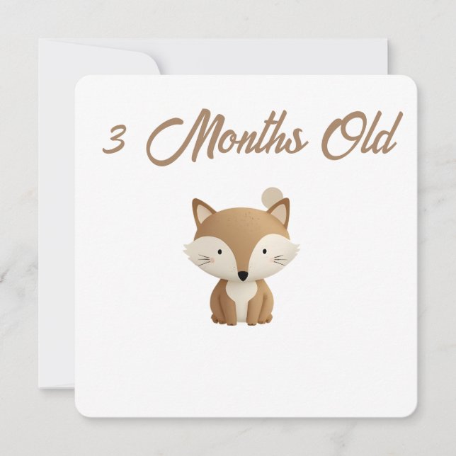 Cartão De Festividades Little Forest Friends Baby Milestone Card –3 Month (Frente)