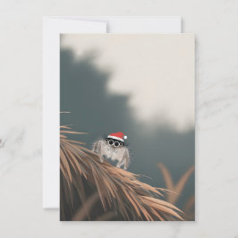 Cartão De Festividades Little Jumping Spider on a Christmas Tree Cards