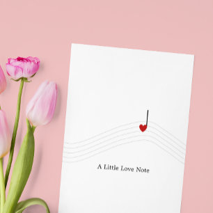 Cartão De Festividades Little Love Note Belo Dia de os namorados de Músi