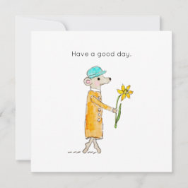 Cartão De Festividades Little Mouse With Daffodil