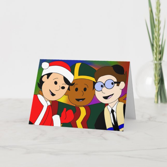 Cartão De Festividades Little Rainbow Comics: Gay Holiday Greeting (Frente)