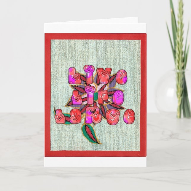 Cartão De Festividades "Live Life Large", Impressão de Arte (Frente)