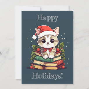 Cartão De Festividades Livro de Férias Gato
