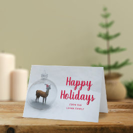 Cartão De Festividades Llama de Natal Inverno Neve Não-Foto