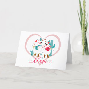 Cartão De Festividades Llama em Amor 