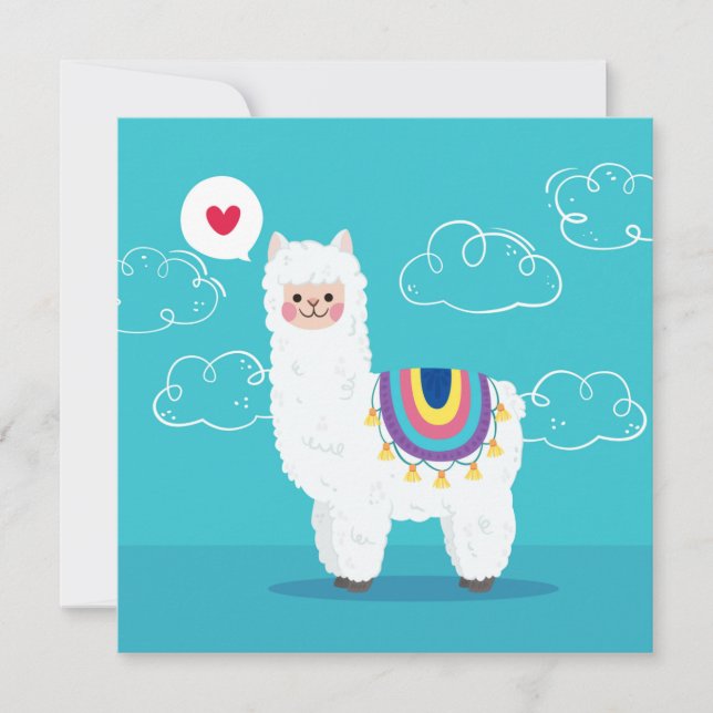 Cartão De Festividades Llama Holiday Card (Frente)