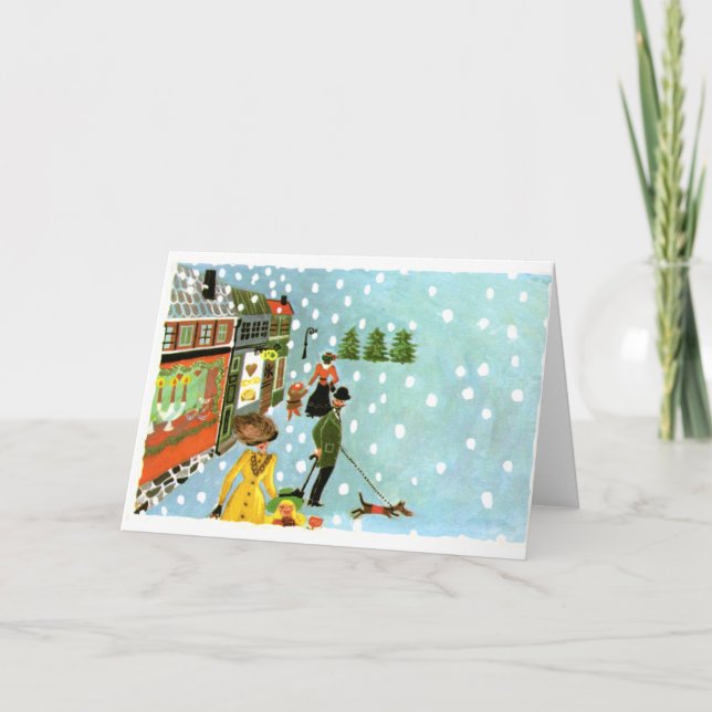 Cartão De Festividades LMU Library Christmas Scene Greeting Card (Frente)