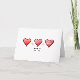 Cartão De Festividades Logic of Love  One Plus One Valentine's Day