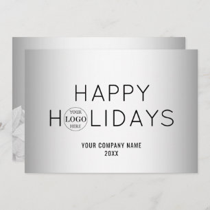 Cartão De Festividades Logotipo comercial da Cinza desfocada