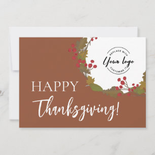 Cartão De Festividades Logotipo comercial personalizado terracotta Happy