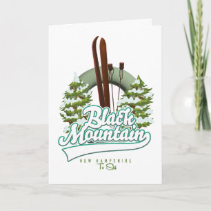 Cartão De Festividades Logotipo da Black Mountain New Hampshire Ski.