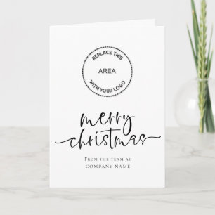 Cartão De Festividades Logotipo da Empresa Código QR Corporativo Feliz Na
