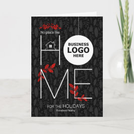 Cartão De Festividades Logotipo da Empresa de Casa para as Festas de Fim 