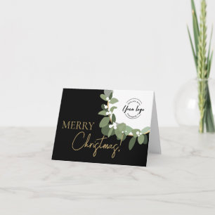 Cartão De Festividades Logotipo da Empresa de Natal Coroa Pequeno Persona