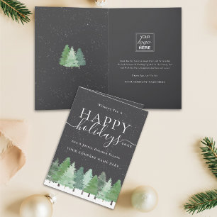 Cartão De Festividades Logotipo da Empresa Floresta de Natal de Negócios