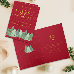 Cartão De Festividades Logotipo da Empresa Florestal de Natal Corporativa