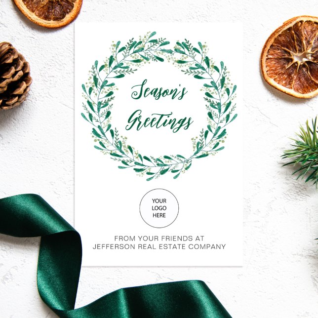 Cartão De Festividades Logotipo da empresa Green Mistletoath Business (Criador carregado)