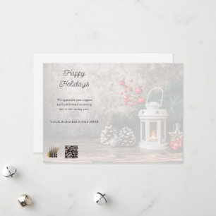 Cartão De Festividades Logotipo da empresa russa Código QR Empresa