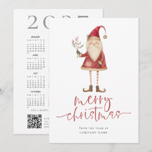Cartão De Festividades logotipo da Santa Company Calendário 2027 Feliz Na