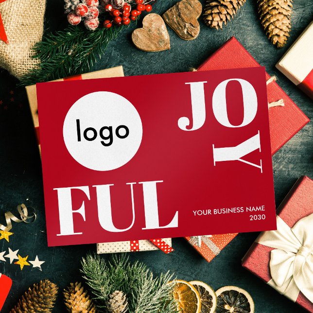 Cartão De Festividades Logotipo de empresa de Natal alegre Personalizado  (Criador carregado)