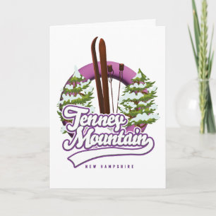 Cartão De Festividades Logotipo de esqui de Tenney Mountain