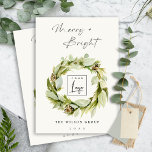 Cartão De Festividades Logotipo de Feliz e Natal brilhante<br><div class="desc">Se precisar de mais alguma personalização,  por favor,  sinta-se à vontade para me enviar uma mensagem em yellowfebstudio@gmail.com.</div>