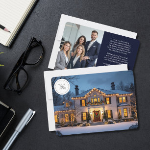 Cartão De Festividades Logotipo de Foto de Imóveis de Casa de Luxo Elegan