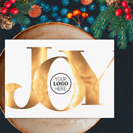 Cartão De Festividades Logotipo de Negócios Alegria Ouro Minimalista Feli