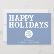 Logotipo de negócios azul com retro Dusty Holidays